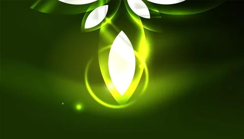 Abstract background vector neon glowing geometric elements. Hi-tech design for Stock Illustration