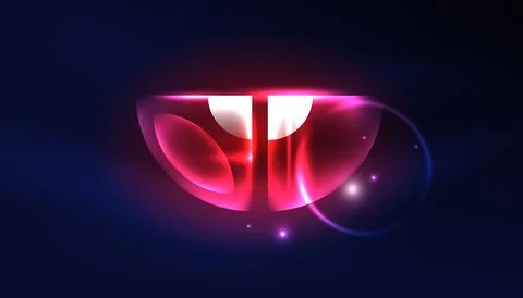 Abstract background vector neon glowing geometric elements. Hi-tech design for Stockillustratie