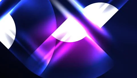 Abstract background vector neon glowing geometric elements. Hi-tech design for Illustrazione stock