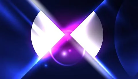 Abstract background vector neon glowing geometric elements. Hi-tech design for Stockillustratie