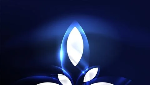 Abstract background vector neon glowing geometric elements. Hi-tech design for Illustrazione stock