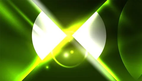 Abstract background vector neon glowing geometric elements. Hi-tech design for Stock Illustration