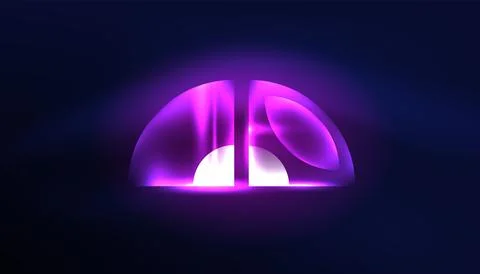 Abstract background vector neon glowing geometric elements. Hi-tech design for Illustrazione stock