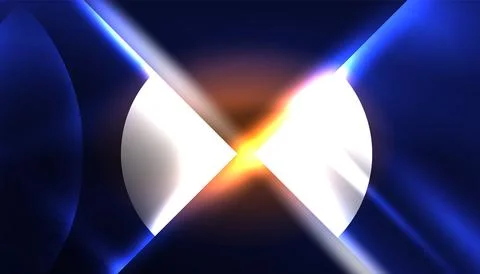 Abstract background vector neon glowing geometric elements. Hi-tech design for Illustrazione stock