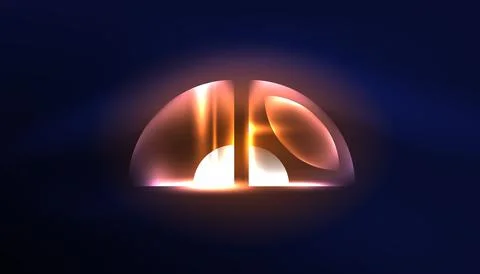 Abstract background vector neon glowing geometric elements. Hi-tech design for Stock Illustration