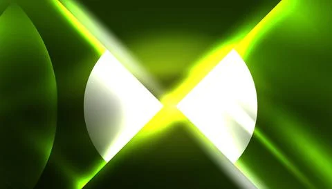 Abstract background vector neon glowing geometric elements. Hi-tech design for Stock Illustration