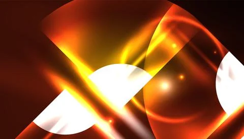 Abstract background vector neon glowing geometric elements. Hi-tech design for Stock Illustration