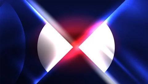 Abstract background vector neon glowing geometric elements. Hi-tech design for Illustrazione stock