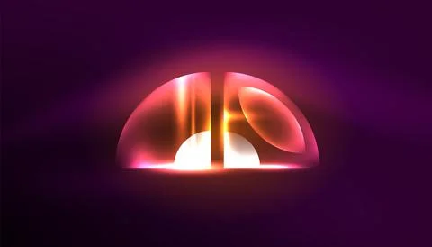 Abstract background vector neon glowing geometric elements. Hi-tech design for Illustrazione stock