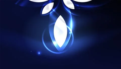 Abstract background vector neon glowing geometric elements. Hi-tech design for Illustrazione stock