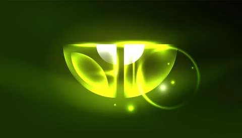 Abstract background vector neon glowing geometric elements. Hi-tech design for Illustrazione stock