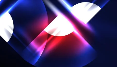 Abstract background vector neon glowing geometric elements. Hi-tech design for Illustrazione stock