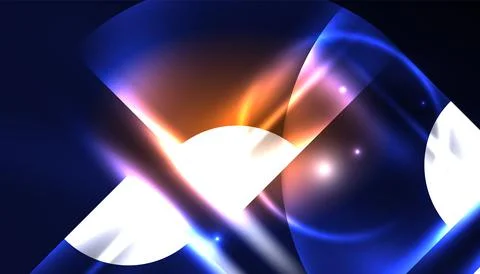 Abstract background vector neon glowing geometric elements. Hi-tech design for Stockillustratie