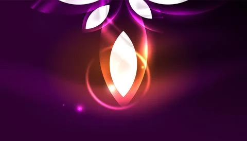 Abstract background vector neon glowing geometric elements. Hi-tech design for Stock Illustration