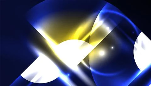 Abstract background vector neon glowing geometric elements. Hi-tech design for Stock Illustration