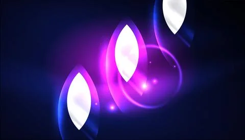 Abstract background vector neon glowing geometric elements. Hi-tech design for Stockillustratie