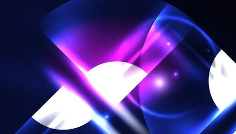 Abstract background vector neon glowing geometric elements. Hi-tech design for Stock Illustration