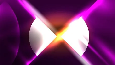 Abstract background vector neon glowing geometric elements. Hi-tech design for Illustrazione stock