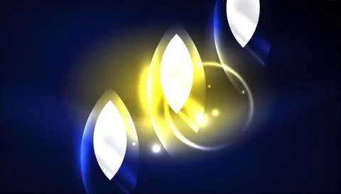 Abstract background vector neon glowing geometric elements. Hi-tech design for Stock Illustration