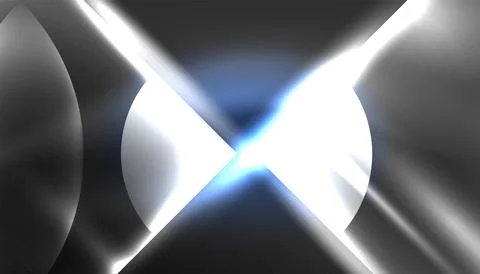 Abstract background vector neon glowing geometric elements. Hi-tech design for Illustrazione stock