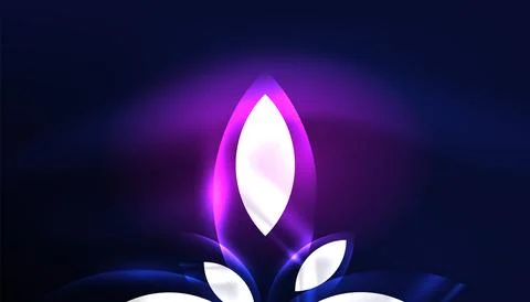 Abstract background vector neon glowing geometric elements. Hi-tech design for Stock Illustration