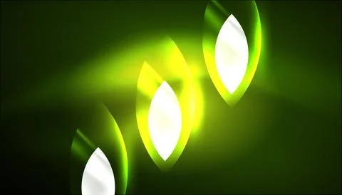 Abstract background vector neon glowing geometric elements. Hi-tech design for Stock Illustration