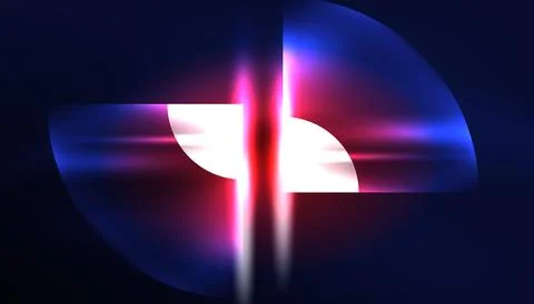 Abstract background vector neon glowing geometric elements. Hi-tech design for イラスト素材