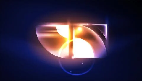 Abstract background vector neon glowing geometric elements. Hi-tech design for イラスト素材