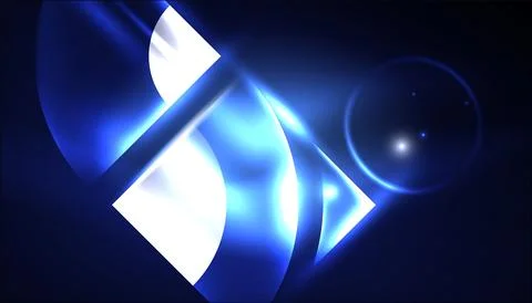 Abstract background vector neon glowing geometric elements. Hi-tech design for Illustrazione stock