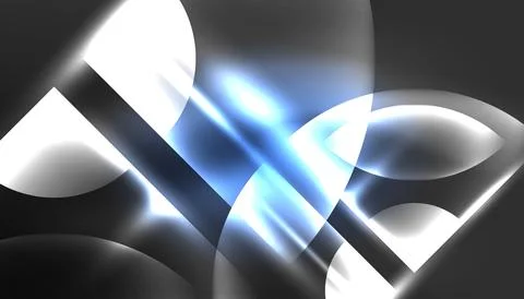 Abstract background vector neon glowing geometric elements. Hi-tech design for Illustrazione stock