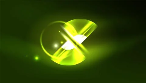 Abstract background vector neon glowing geometric elements. Hi-tech design for Illustrazione stock