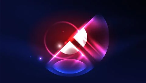 Abstract background vector neon glowing geometric elements. Hi-tech design for イラスト素材