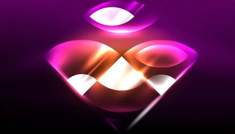 Abstract background vector neon glowing geometric elements. Hi-tech design for Illustrazione stock