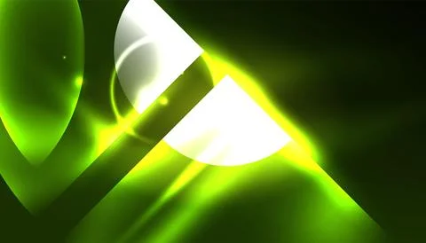 Abstract background vector neon glowing geometric elements. Hi-tech design for Stock Illustration