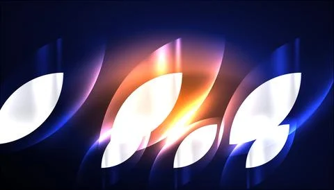 Abstract background vector neon glowing geometric elements. Hi-tech design for Illustrazione stock