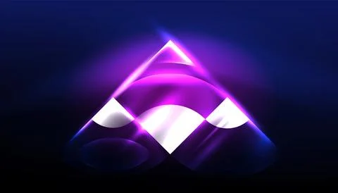 Abstract background vector neon glowing geometric elements. Hi-tech design for Stockillustratie