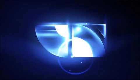 Abstract background vector neon glowing geometric elements. Hi-tech design for Illustrazione stock