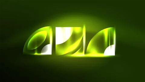 Abstract background vector neon glowing geometric elements. Hi-tech design for Illustrazione stock