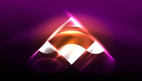 Abstract background vector neon glowing geometric elements. Hi-tech design for Illustrazione stock