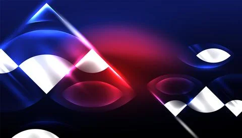 Abstract background vector neon glowing geometric elements. Hi-tech design for Illustrazione stock