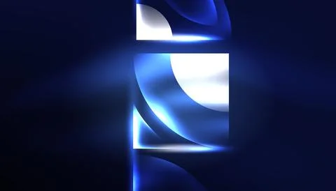 Abstract background vector neon glowing geometric elements. Hi-tech design for Stockillustratie