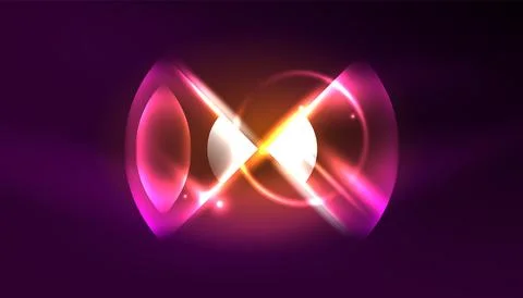 Abstract background vector neon glowing geometric elements. Hi-tech design for Illustrazione stock