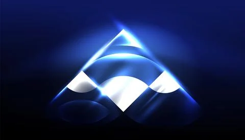 Abstract background vector neon glowing geometric elements. Hi-tech design for Stock Illustration