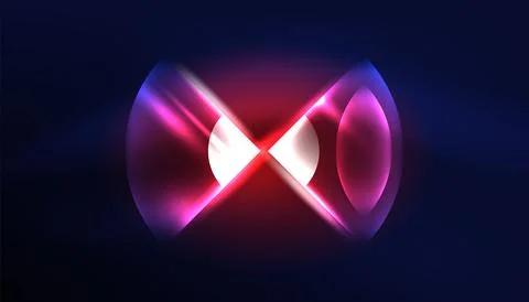 Abstract background vector neon glowing geometric elements. Hi-tech design for Stock Illustration