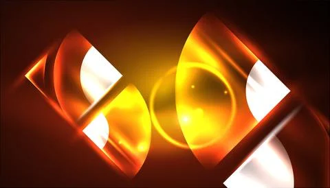 Abstract background vector neon glowing geometric elements. Hi-tech design for Illustrazione stock