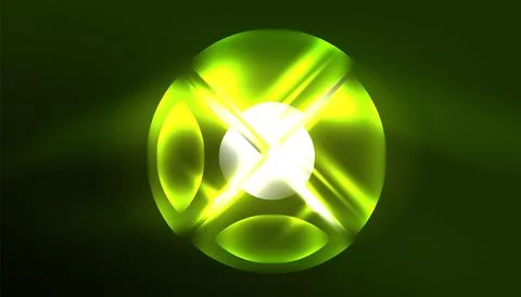 Abstract background vector neon glowing geometric elements. Hi-tech design for Stock Illustration