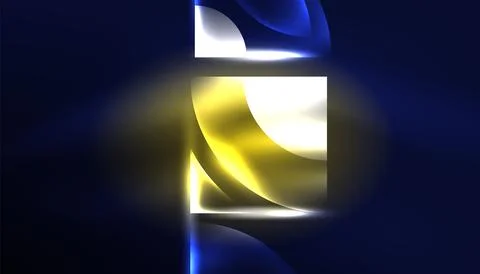 Abstract background vector neon glowing geometric elements. Hi-tech design for Stockillustratie