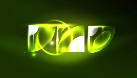 Abstract background vector neon glowing geometric elements. Hi-tech design for Illustrazione stock