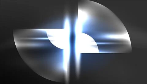 Abstract background vector neon glowing geometric elements. Hi-tech design for Stock Illustration