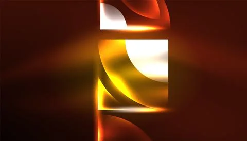 Abstract background vector neon glowing geometric elements. Hi-tech design for Stock Illustration